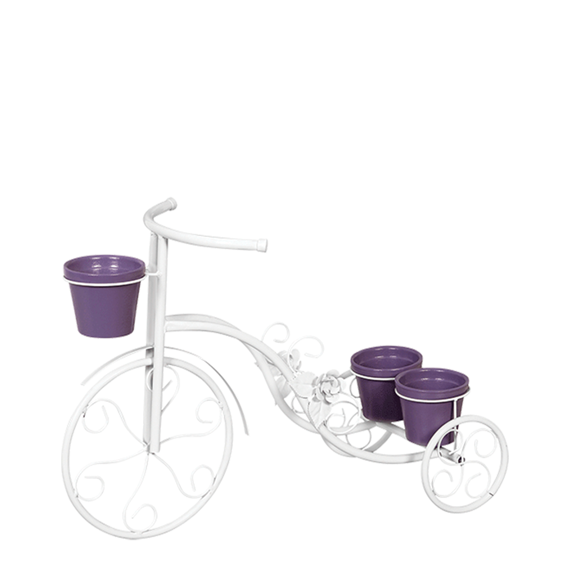 Bicicleta Flor Grande c/ 3 Vasos de Barro