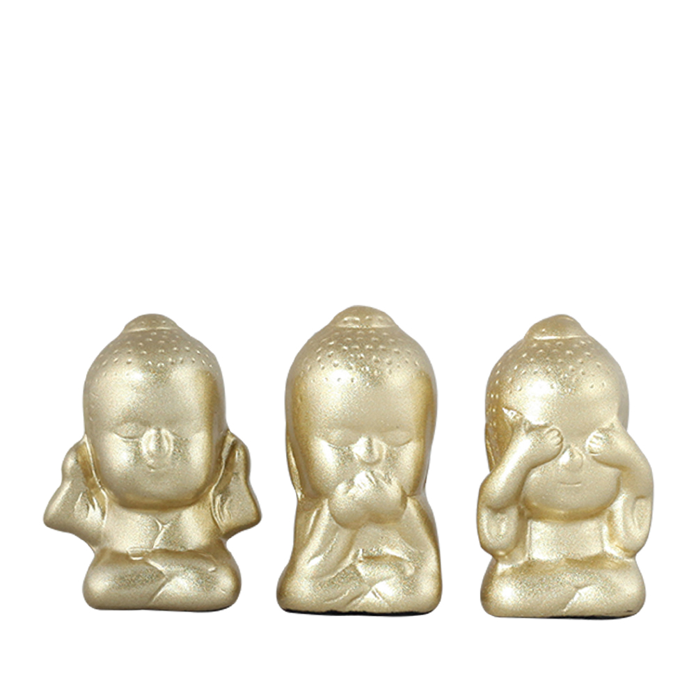 Trio Decorativo de Budas Jovens Sentados