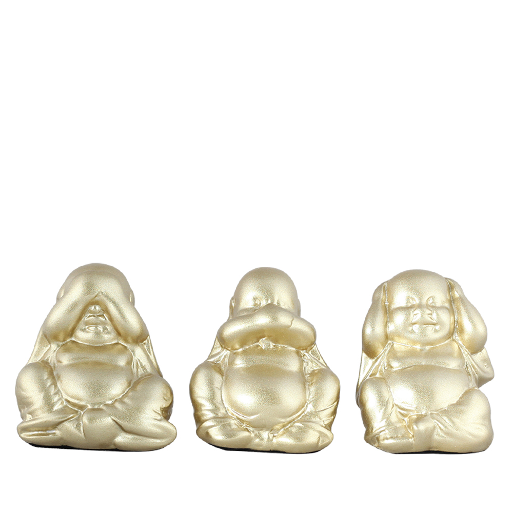 Trio Decorativo de Budas Sentados