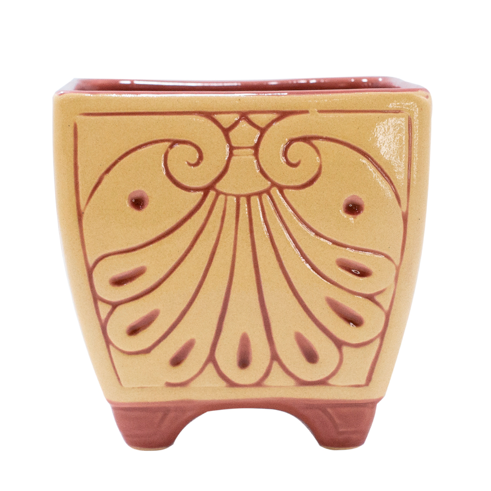 Cachepo Caixa Elegance com Pe de Ceramica (EG)