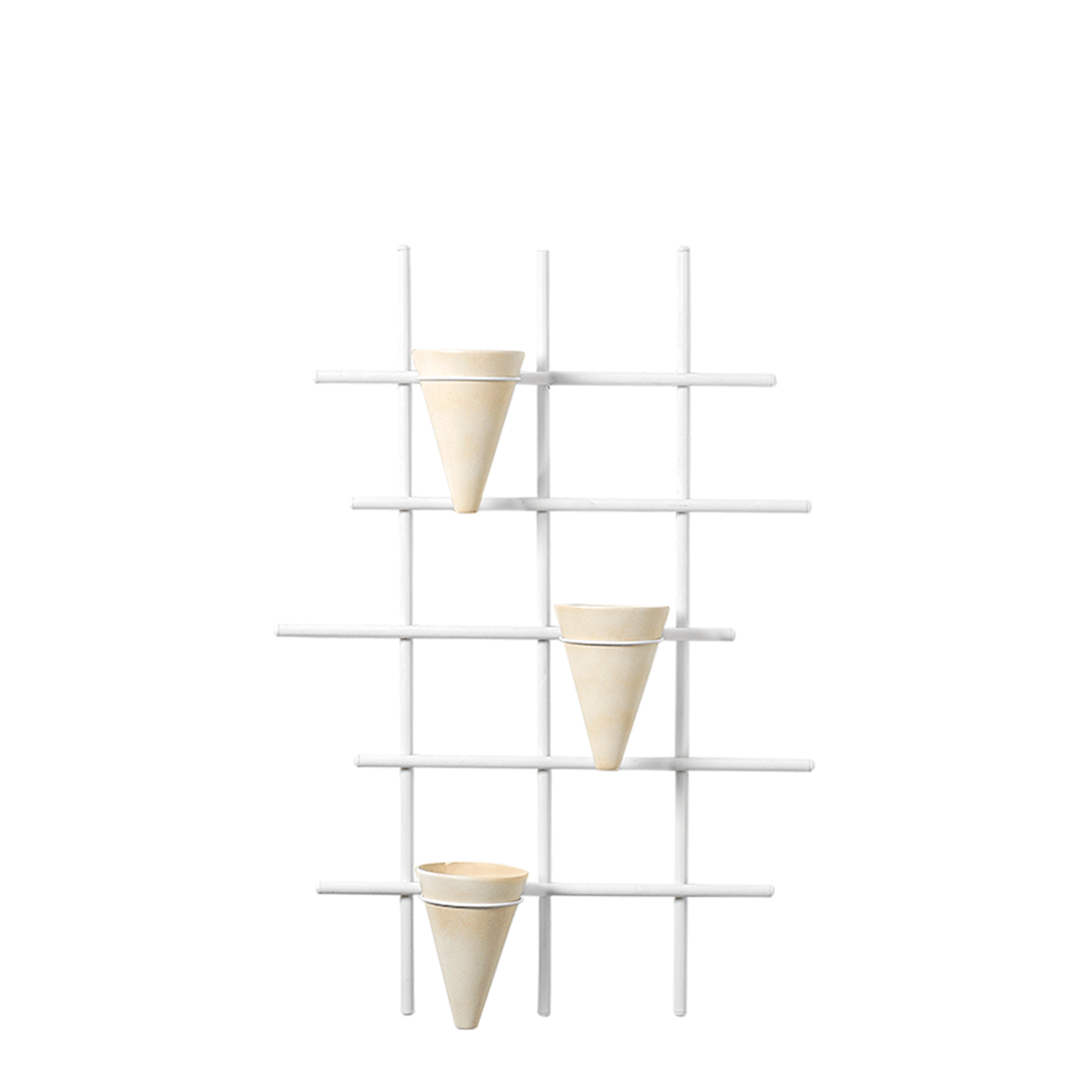 Suporte Trepadeira Vertical c/ 3 Vasos Cone